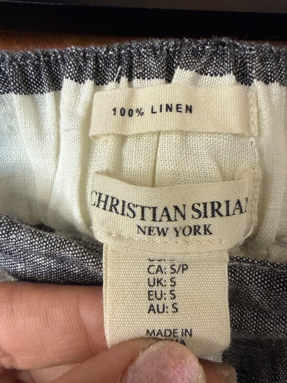 Christian Siriano New York Striped Linen Wide-Leg Pants S - Picture 5 of 6